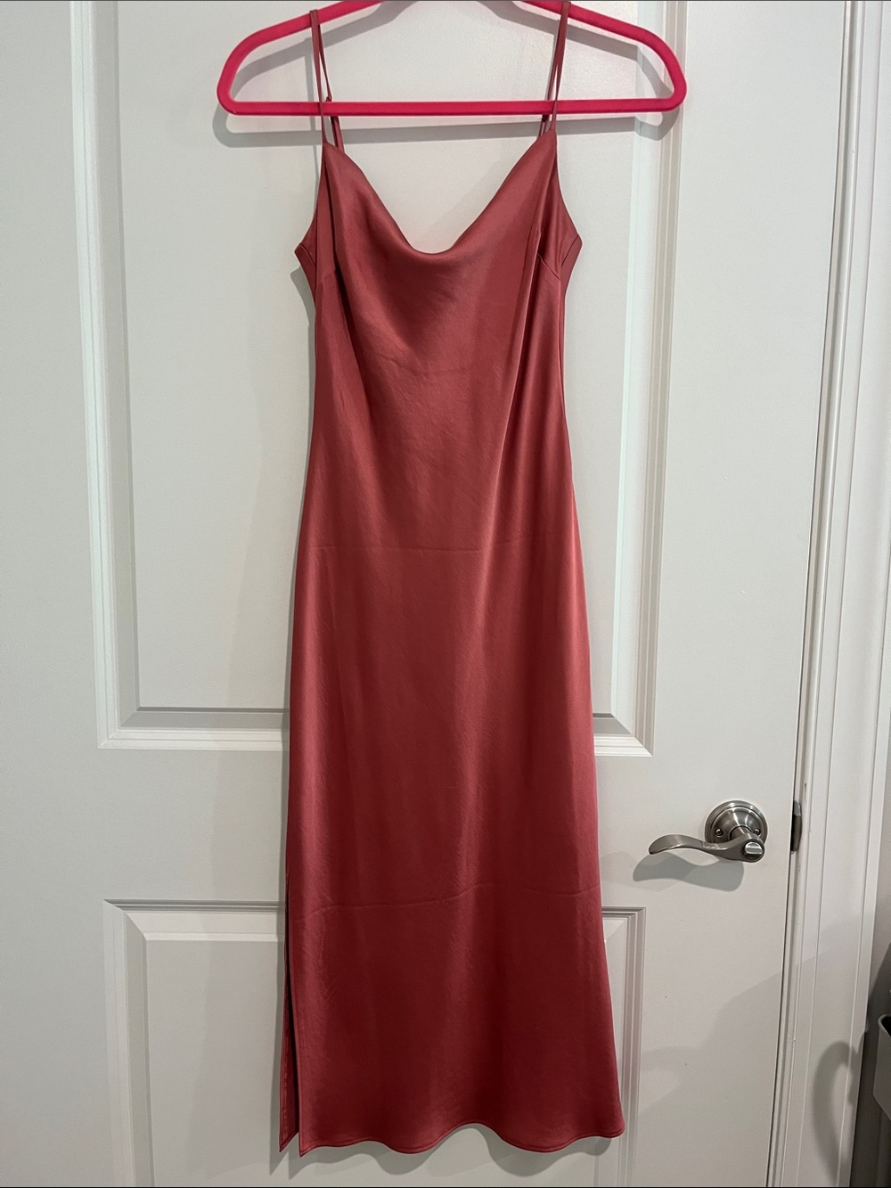 Stunning Express Slip Midi Dress in Dusty Rose